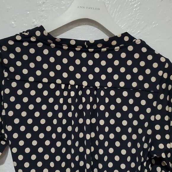 Angel Maternity Polka Dot Wrap Dress with Bell Sleeves in Black & Cream Size XS - Picture 6 of 10